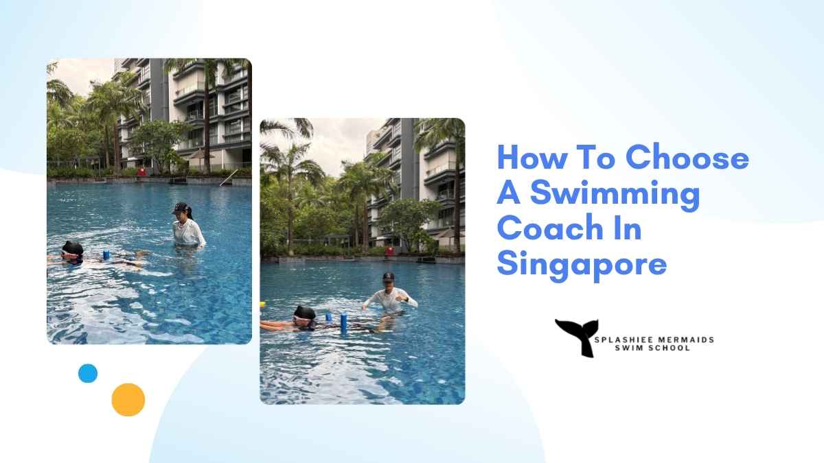 Swimming coach guiding a learner during a swimming lesson in Singapore