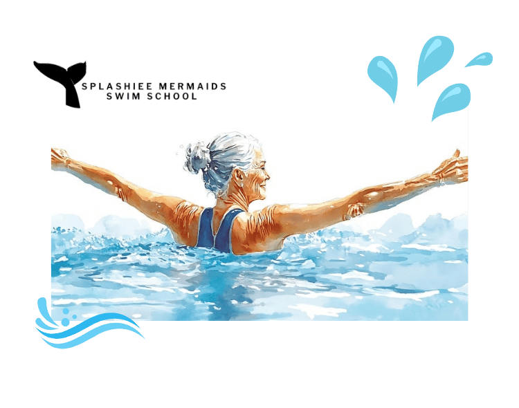 Swimming for menopause a woman in her 40s swimming freestyle in an outdoor pool in Singapore